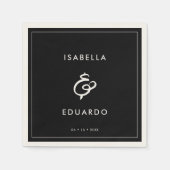 moderne zwarte bruiloft servet (Voorkant)