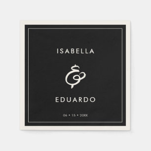 moderne zwarte bruiloft servet