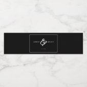 moderne zwarte bruiloft waterfles etiket (Enkel label)