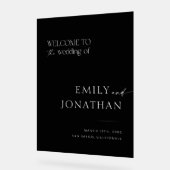 Moderne zwarte bruiloft welkom acryl bord (Hoek)