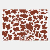 Moderne zwarte bruine Koe Huidtextiel Dierafdrukke Inpakpapier Vel (Voorkant 2)