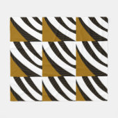 Moderne zwarte, bruine streep-patroon fleece deken (Voorkant (Horizontaal))