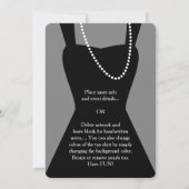 Moderne zwarte buis — formele uitnodiging, minimaa kaart (Achterkant)