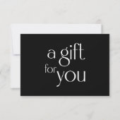 Moderne zwarte cadeaubon (Voorkant)
