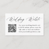 Moderne Zwarte Calligrafie Trouwwebsite QR Code Informatiekaartje (Voorkant)