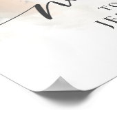 Moderne Zwarte Calligrafie Witte Gradiënt Foto Poster (Hoek)