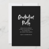Moderne Zwarte Calligraphy Foto Afstuderen Kaart (Achterkant)