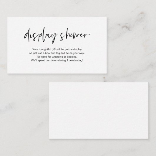 Moderne, zwarte casual elegantie, beeldschermafbee informatiekaartje (Voorkant / Achterkant)