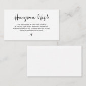 Moderne zwarte casual elegantiefunctie, Honeymoon  Informatiekaartje (Voorkant / Achterkant)