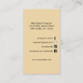 Moderne Zwarte Champagne Gouden Glitter Typografie Klantenkaartje (Achterkant)