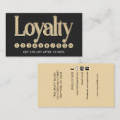 Moderne Zwarte Champagne Gouden Glitter Typografie Klantenkaartje (Voorkant / Achterkant)