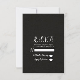 Moderne Zwarte Chic Minimaal Huwelijks RSVP Antwoo Kaartje