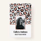Moderne zwarte Chic-Roos Gold Foil Leopard-printer Badge (Voorkant)