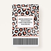 Moderne zwarte Chic-Roos Gold Foil Leopard-printer Badge (Achterkant)