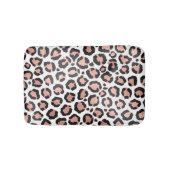 Moderne zwarte Chic-Roos Gold Foil Leopard-printer Badmat (Voorkant)