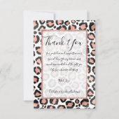 Moderne zwarte Chic-Roos Gold Foil Leopard-printer Bedankkaart (Voorkant)
