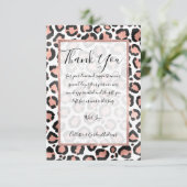 Moderne zwarte Chic-Roos Gold Foil Leopard-printer Bedankkaart (Staand voorkant)