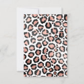 Moderne zwarte Chic-Roos Gold Foil Leopard-printer Bedankkaart (Achterkant)