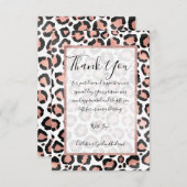 Moderne zwarte Chic-Roos Gold Foil Leopard-printer Bedankkaart (Voorkant / Achterkant)