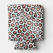 Moderne zwarte Chic-Roos Gold Foil Leopard-printer Blikjeskoeler (Achterkant)