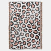Moderne zwarte Chic-Roos Gold Foil Leopard-printer Deken (Voorkant Verticaal)