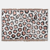 Moderne zwarte Chic-Roos Gold Foil Leopard-printer Deken (Voorkant)