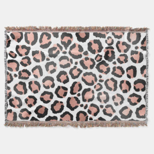 Moderne zwarte Chic-Roos Gold Foil Leopard-printer Deken