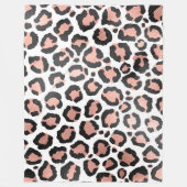Moderne zwarte Chic-Roos Gold Foil Leopard-printer Fleece Deken (Voorkant)