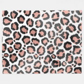 Moderne zwarte Chic-Roos Gold Foil Leopard-printer Fleece Deken (Voorkant (Horizontaal))