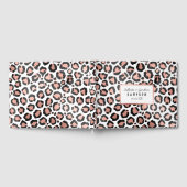 Moderne zwarte Chic-Roos Gold Foil Leopard-printer Gastenboek (Volledig)