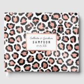 Moderne zwarte Chic-Roos Gold Foil Leopard-printer Gastenboek (Voorkant)