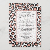 Moderne zwarte Chic-Roos Gold Foil Leopard-printer Kaart (Voorkant / Achterkant)