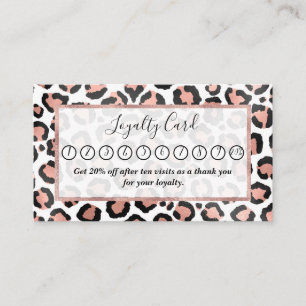 Moderne zwarte Chic-Roos Gold Foil Leopard-printer Klantenkaartje