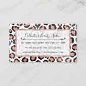 Moderne zwarte Chic-Roos Gold Foil Leopard-printer Klantenkaartje (Achterkant)