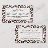 Moderne zwarte Chic-Roos Gold Foil Leopard-printer Klantenkaartje (Voorkant / Achterkant)