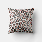 Moderne zwarte Chic-Roos Gold Foil Leopard-printer Kussen (Achterkant)