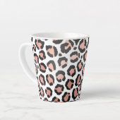 Moderne zwarte Chic-Roos Gold Foil Leopard-printer Latte Mok (Linkerhoek)