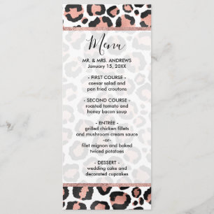 Moderne zwarte Chic-Roos Gold Foil Leopard-printer Menu
