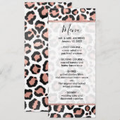 Moderne zwarte Chic-Roos Gold Foil Leopard-printer Menu (Voorkant / Achterkant)
