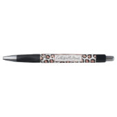 Moderne zwarte Chic-Roos Gold Foil Leopard-printer Pen (Voorkant)