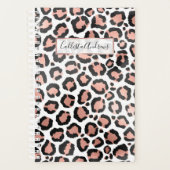 Moderne zwarte Chic-Roos Gold Foil Leopard-printer Planner (Voorkant)