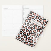 Moderne zwarte Chic-Roos Gold Foil Leopard-printer Planner (Display)