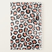 Moderne zwarte Chic-Roos Gold Foil Leopard-printer Planner (Achterkant)