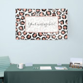 Moderne zwarte Chic-Roos Gold Foil Leopard-printer Spandoek (Beurs)
