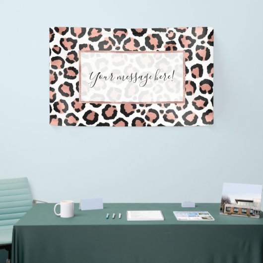 Moderne zwarte Chic-Roos Gold Foil Leopard-printer Spandoek (Beurs)