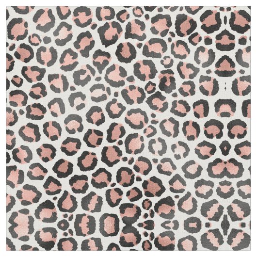 Moderne zwarte Chic-Roos Gold Foil Leopard-printer Stof (Close Up)