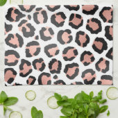 Moderne zwarte Chic-Roos Gold Foil Leopard-printer Theedoek (Gevouwen)