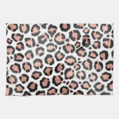 Moderne zwarte Chic-Roos Gold Foil Leopard-printer Theedoek (Horizontaal)