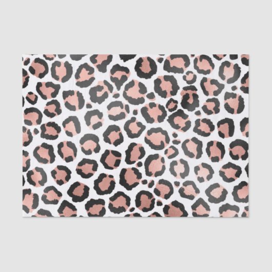 Moderne zwarte Chic-Roos Gold Foil Leopard-printer Tissuepapier (Voorkant)