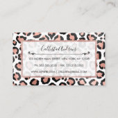 Moderne zwarte Chic-Roos Gold Foil Leopard-printer Visitekaartje (Achterkant)